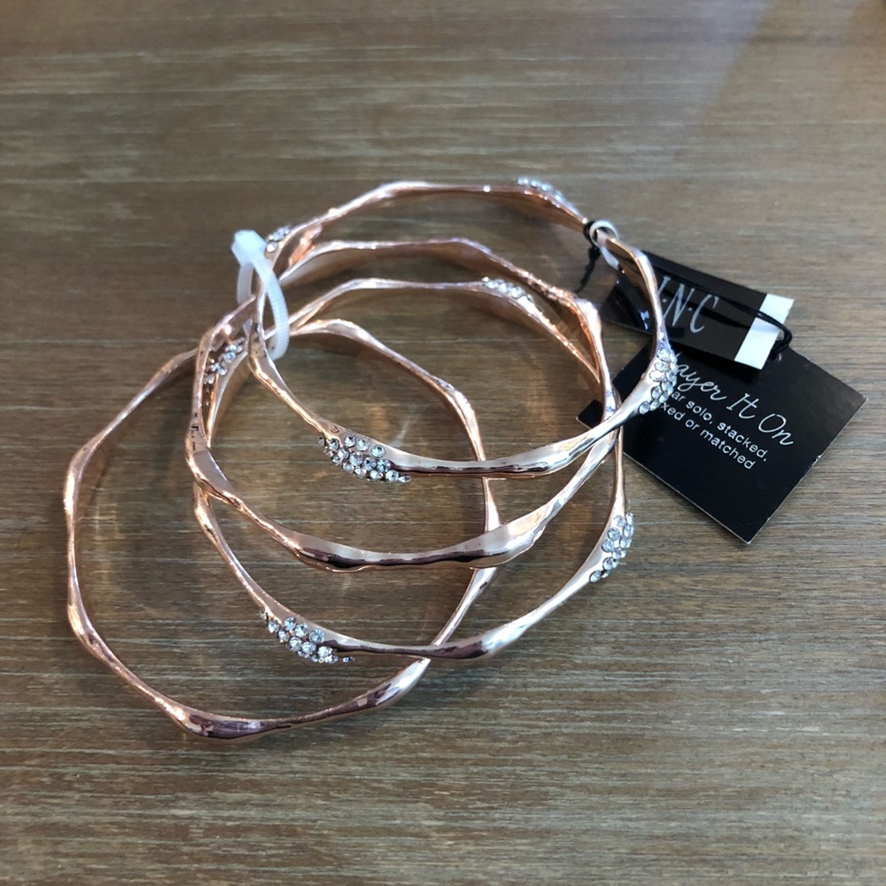 INC Set of 4 Rose Gold Colored Bracelets (NWT)